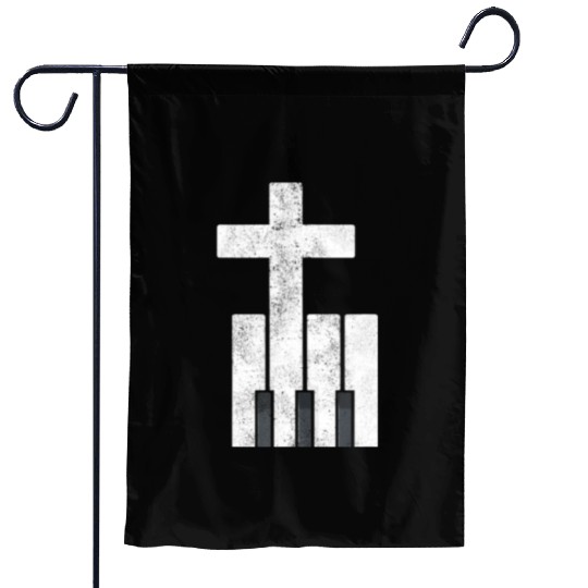 Piano Cross Christian Pianis Garden Flags