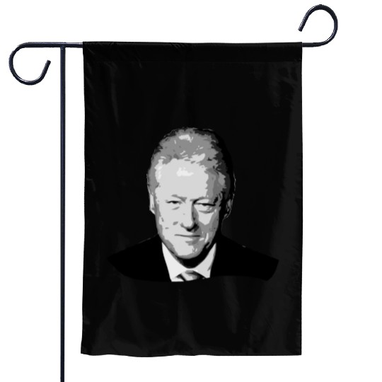 Bill Clinton Grayscale Pop Art Garden Flags