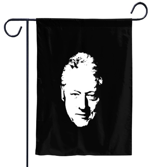 Bill Clinton White On Black Pop Art Garden Flags