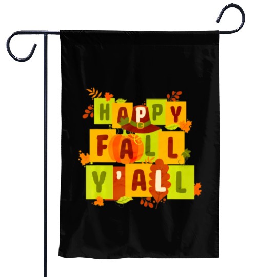 Autumn Quote Happy Fall Y'all Leaves Fall Garden Flags