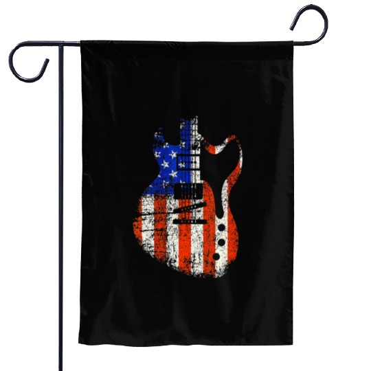 Bassist USA American Flag Bass Guitar Player Garden Flags