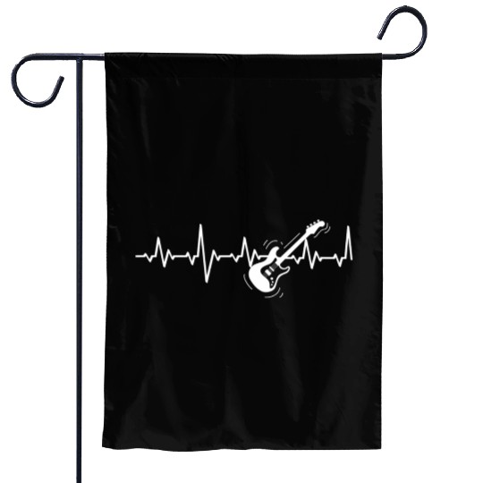 Bass Guitar Player Heartbeat Garden Flags