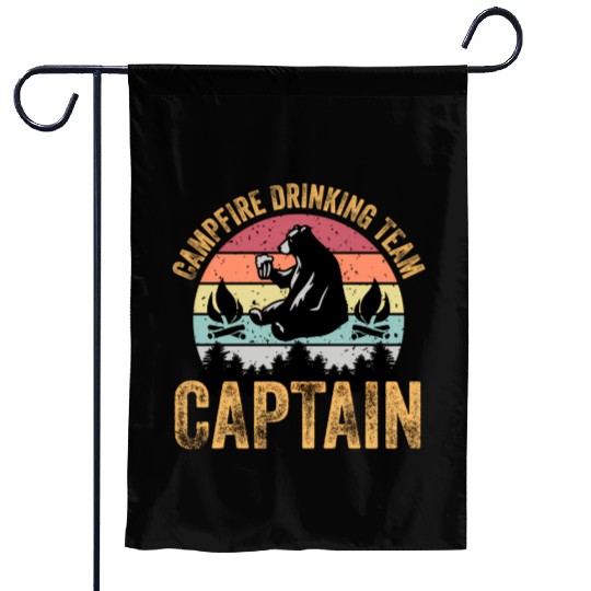 Campfire Drinking Team Captain Camping Camper Garden Flags