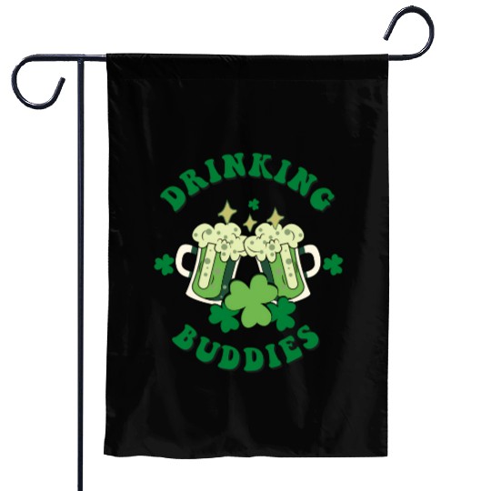 Drinking Buddies Irish St Patric Day Beer Garden Flags
