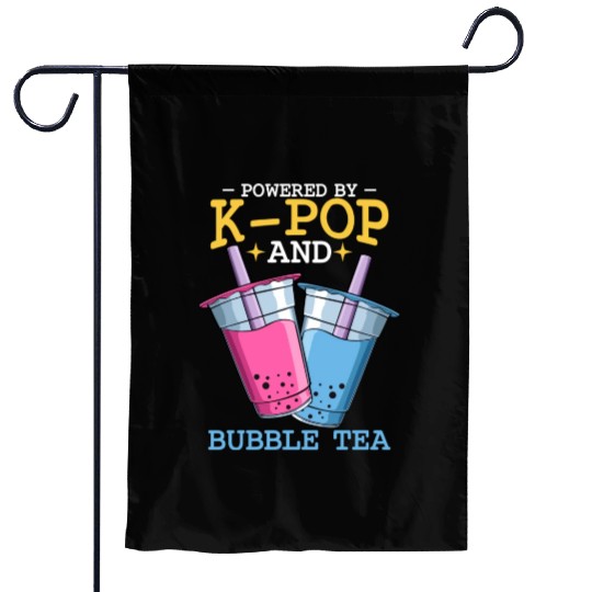Powered By K Pop And Bubble Tea Kawaii Korean Boba Garden Flags