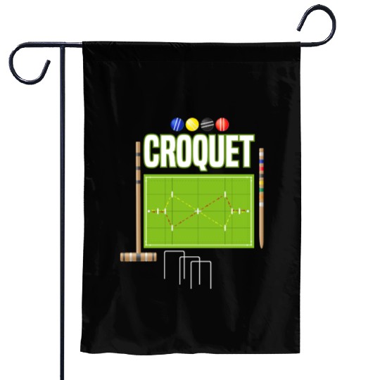 Croquet Player Garden Croquet Golf Sport Garden Flags
