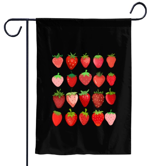 Cottagecore Kawaii Strawberry Aesthetic Garden Flags