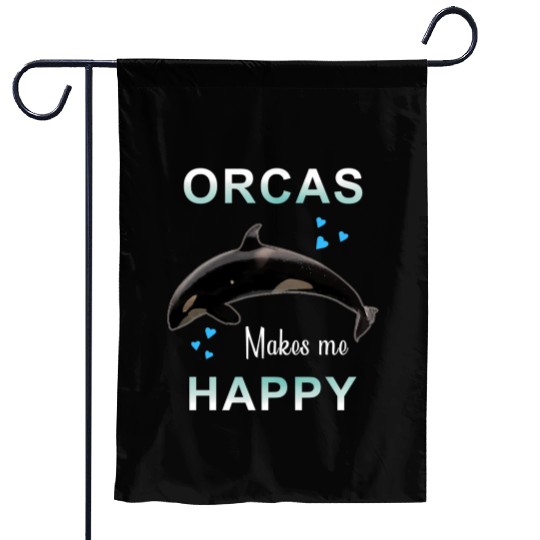 Orcas Make Me Happy Killer Whale Garden Flags