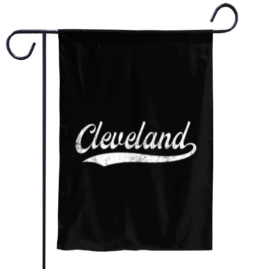 Vintage Cleveland Ohio Distressed Garden Flags