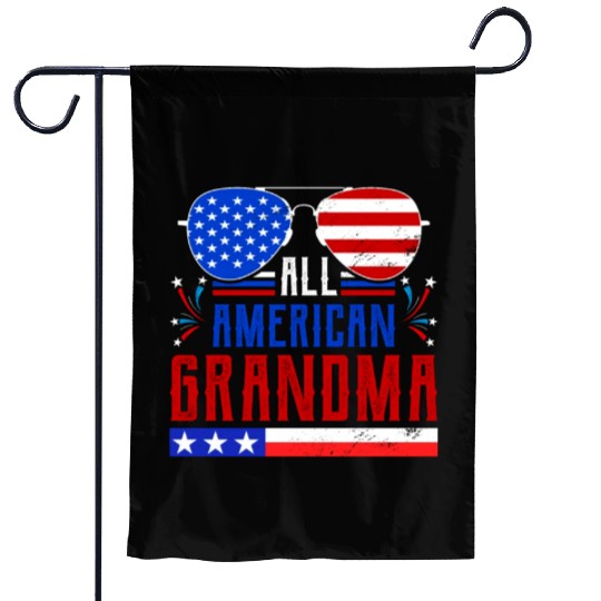 All American Grandma Independence Day US Patriots Garden Flags