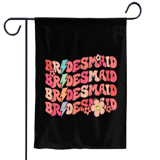 Groovy Bridesmaid Wedding Bride Bachelorette Party Garden Flags
