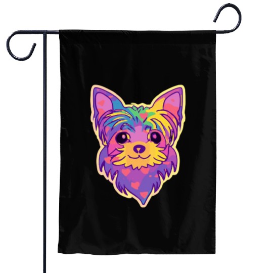 Yorkshire Terrier Rainbow Dog Lover Yorkie Garden Flags