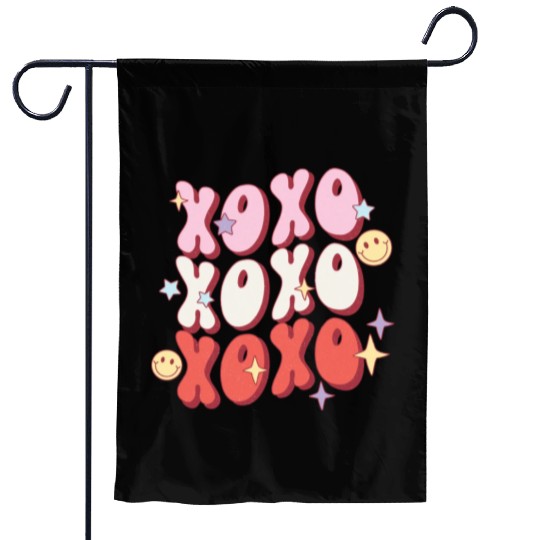 XOXO retro valentine sublimation hipster Garden Flags