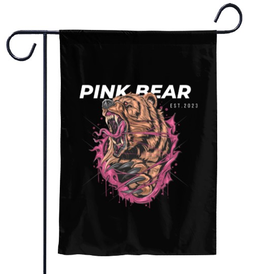 Pink Bear Garden Flags