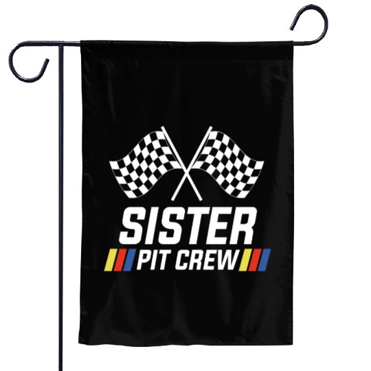 Pit Crew Sister Matching Racer Drag Racing Garden Flags