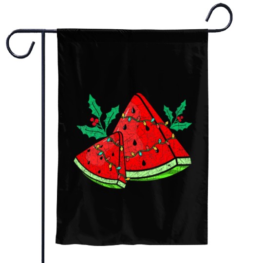 Christmas Watermelon Tropical Summer Christmas In Garden Flags