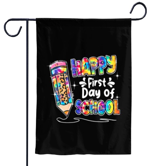 Happy First Day Of School Tie Dye Back To School Garden Flags