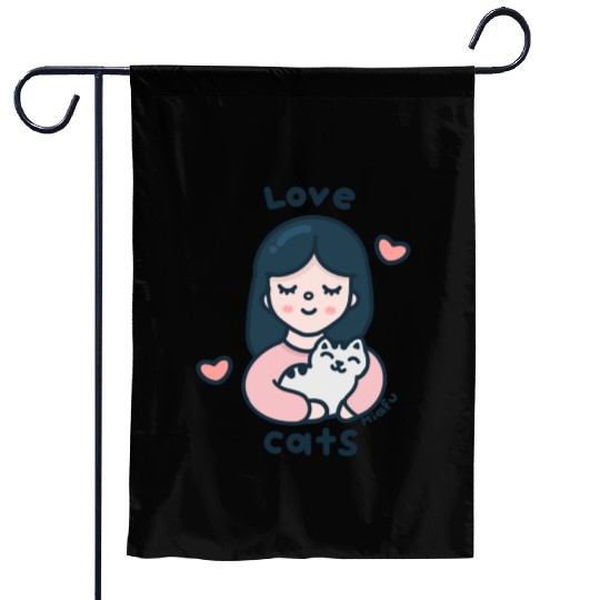 Kawaii Cat Lover Garden Flags