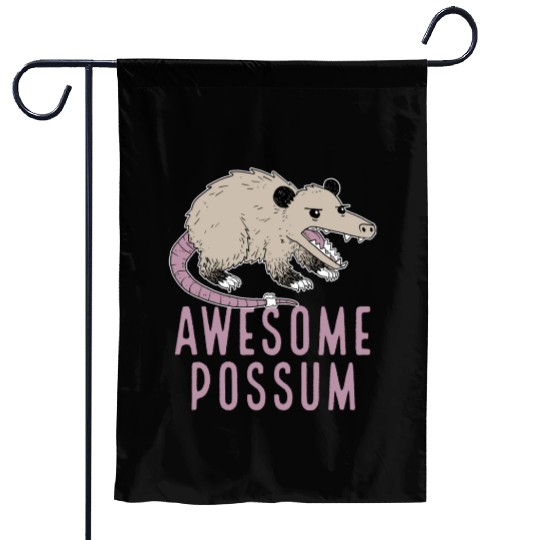 Awesome Possum Funny Design Trash Lover Garden Flags