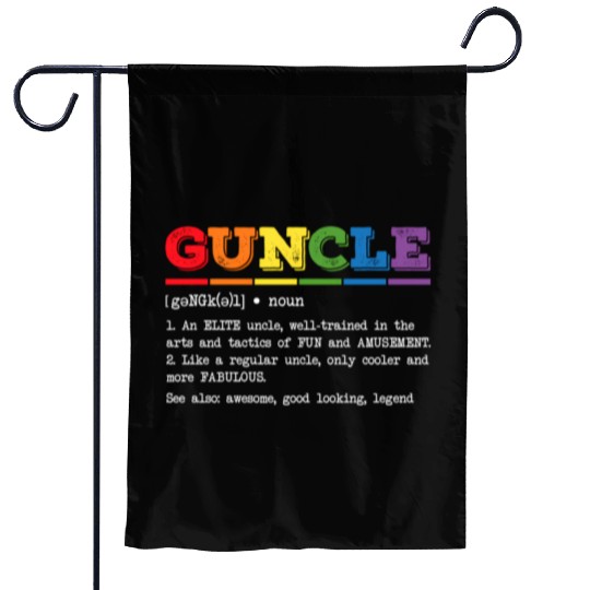 Guncle Definition Proud Gay Uncle Lgbtq Pride Rain Garden Flags
