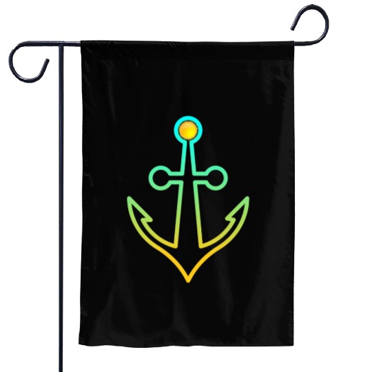 Preppy Nautical Anchor For Sailors Boaters Garden Flags