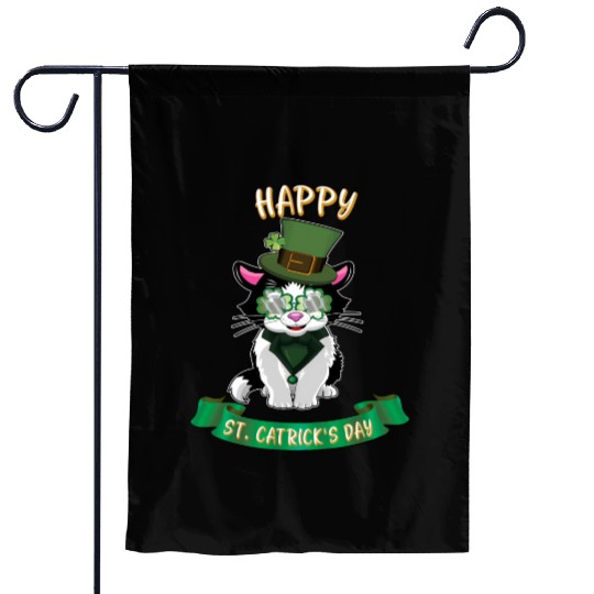 St Patric Day Saint Patric Day Cat Garden Flags