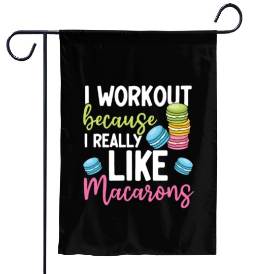 Funny Macaron Workout Ice Cream Sandwich Macaron Garden Flags