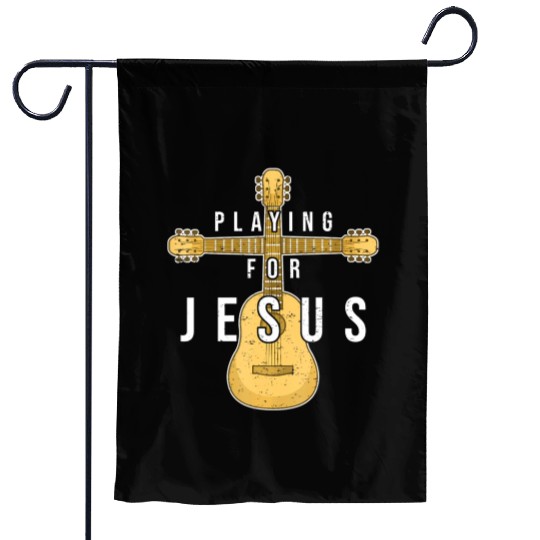 Christian Music Guitar Player Jesus Guitarist Garden Flags