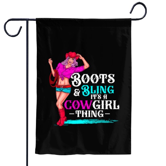 Cow Boots And Bling It'S Cow Things Western Cory Garden Flags