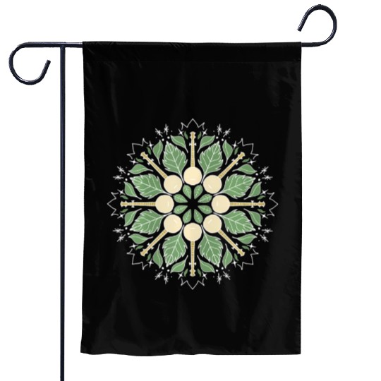 Banjo Mandala Bluegrass Mindfulness & Nature Garden Flags