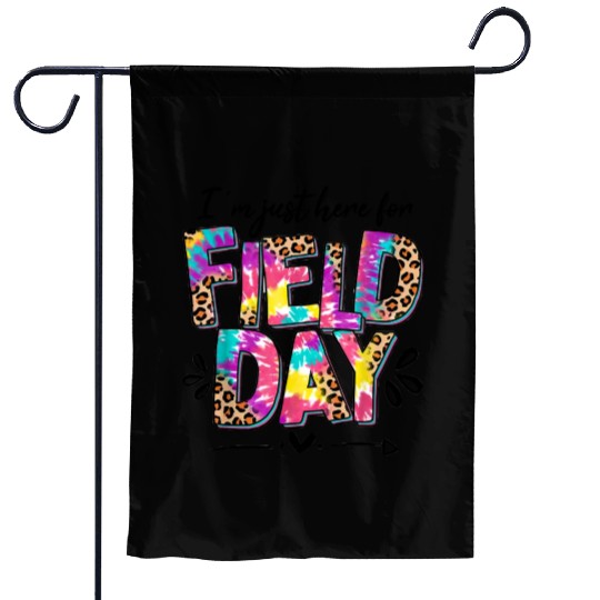 I'm Just Here for Field Leopard Skin and Tie-Dye Garden Flags