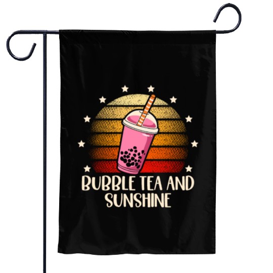 Bubble Tea And Sunshine Boba Tea Drinker Garden Flags