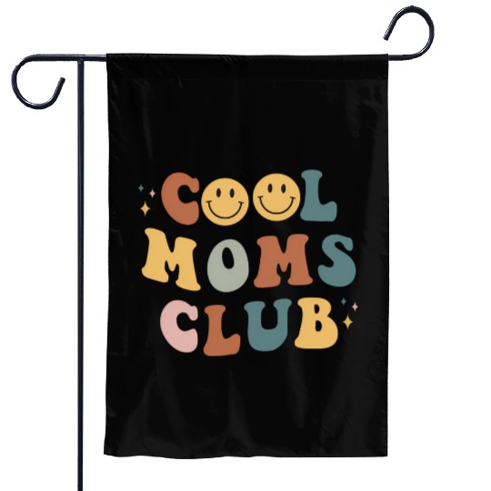 Moms Club On Back Print Garden Flags