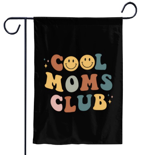 Moms Club On Back Print Garden Flags