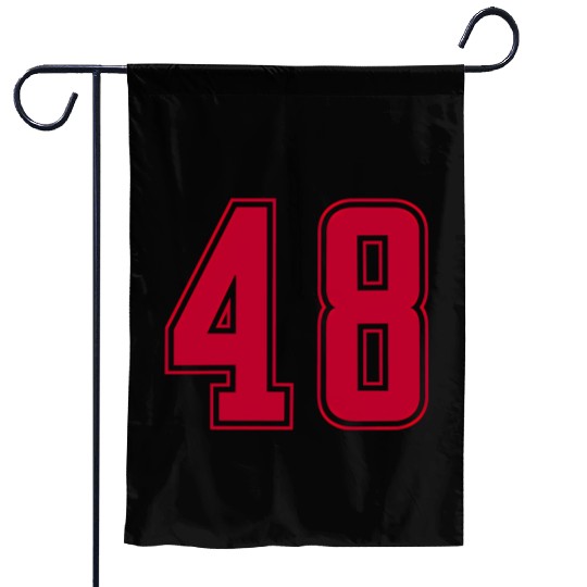 Red Number 48 Team Junior Sports Numbered Garden Flags