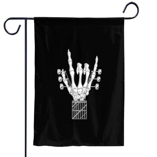 Rock & Roll Skeleton Rocking Hand Guitar Music Garden Flags