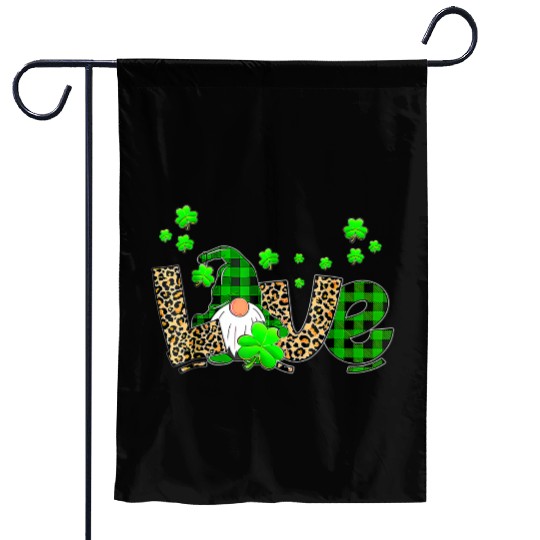 Bleached Love St Patric Day Gnomes Shamrock For Garden Flags