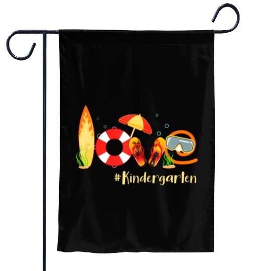 Love Kindergarten Summer Christmas In July Flip Garden Flags