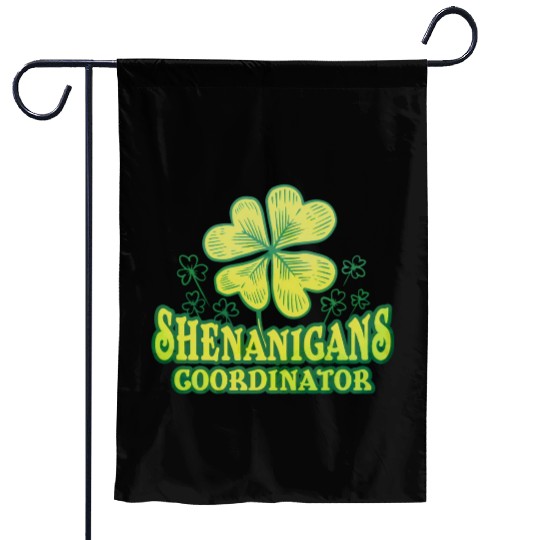 Shenanigans Coordinator St Patrick'S Day Shamrock Garden Flags