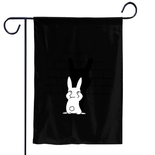 Rabbit Hand Shadow Rock And Roll Bunny Garden Flags