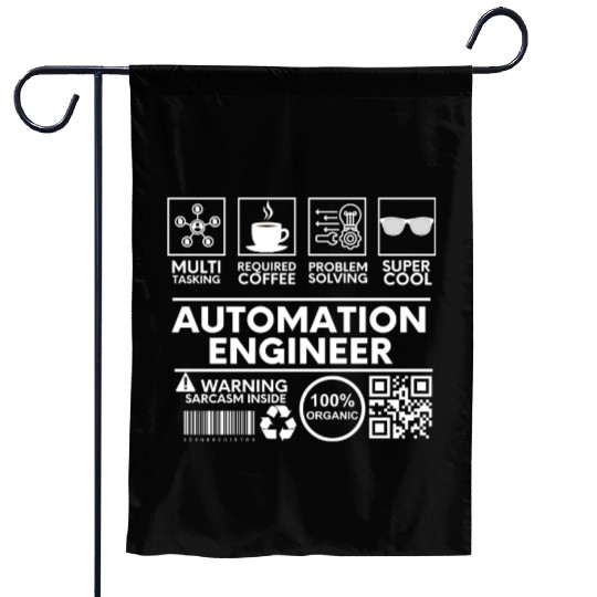Automation Engineer Black Garden Flags