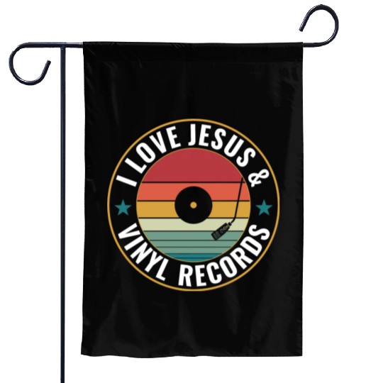 I Love Jesus And Vinyl Records Funny Vinyl Lover Garden Flags