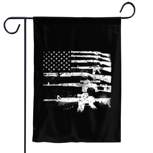 USA American Flag Guns Garden Flags