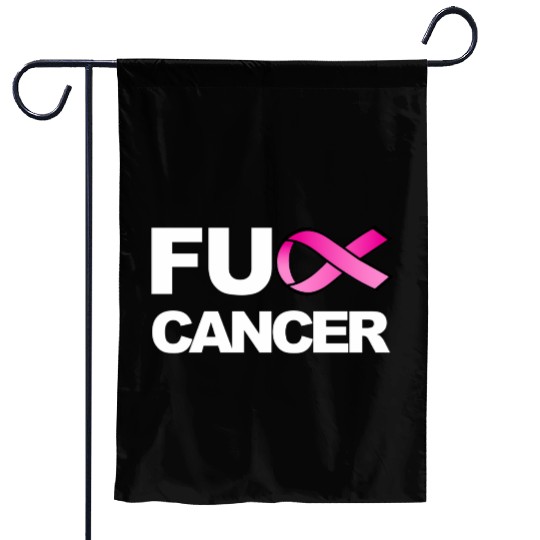 Fuck Cancer For Breast Cancer Awareness Garden Flags