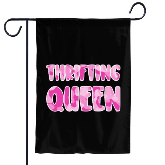 Thrifting Queen pink camo Garden Flags