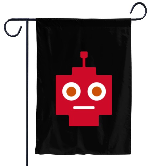 Museum of AI googly-eyes robot (no text) Garden Flags