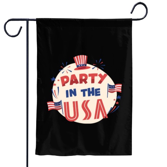 Party In The Usa Hot Dog Love Funny Fourth Of July Garden Flags