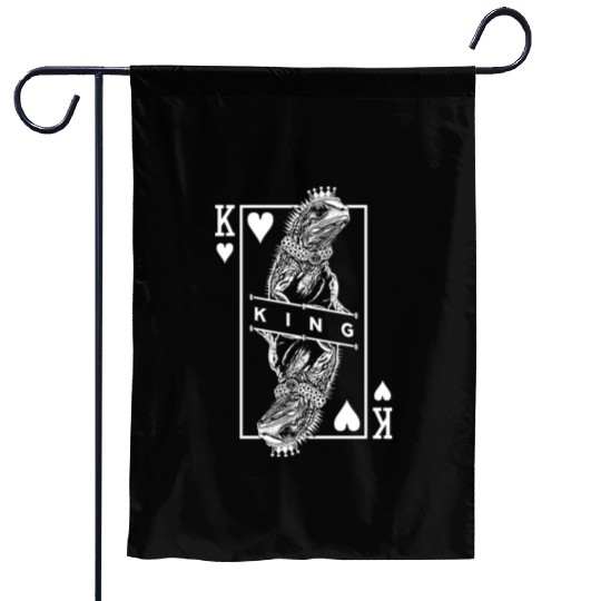 Iguana Lover King Of Hearts Funny Pet Reptile Pop Garden Flags