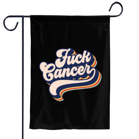 Fuck Cancer Cancer Survivor Retro Fuck Cancer Garden Flags