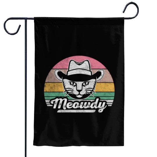 Mashup Between Meow And Howdy Cat Meme Cat Garden Flags
